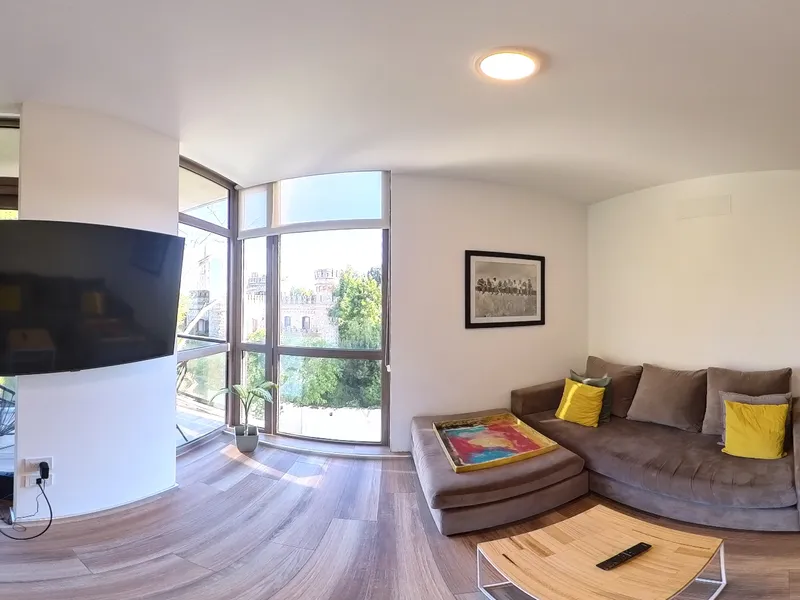 Departamento · living con balcón en 360°