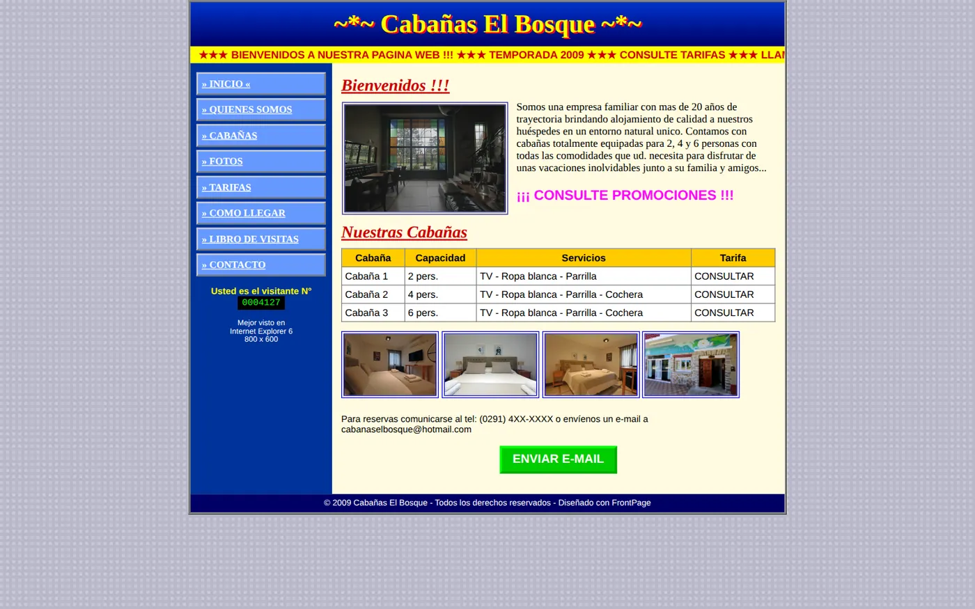 Sitio web antiguo y desprolijo, antes del rediseño