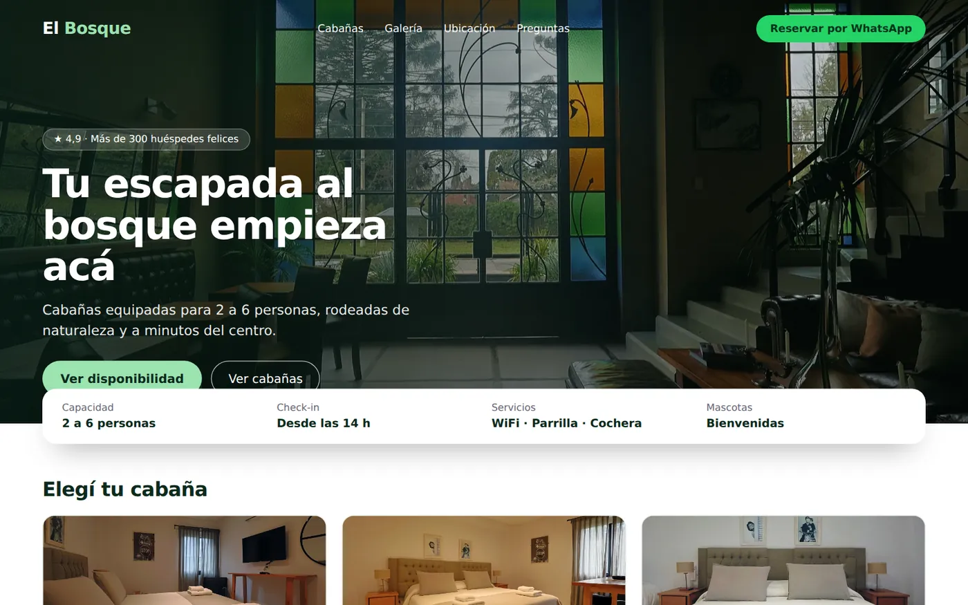 El mismo sitio rediseñado: moderno, claro y enfocado en reservas